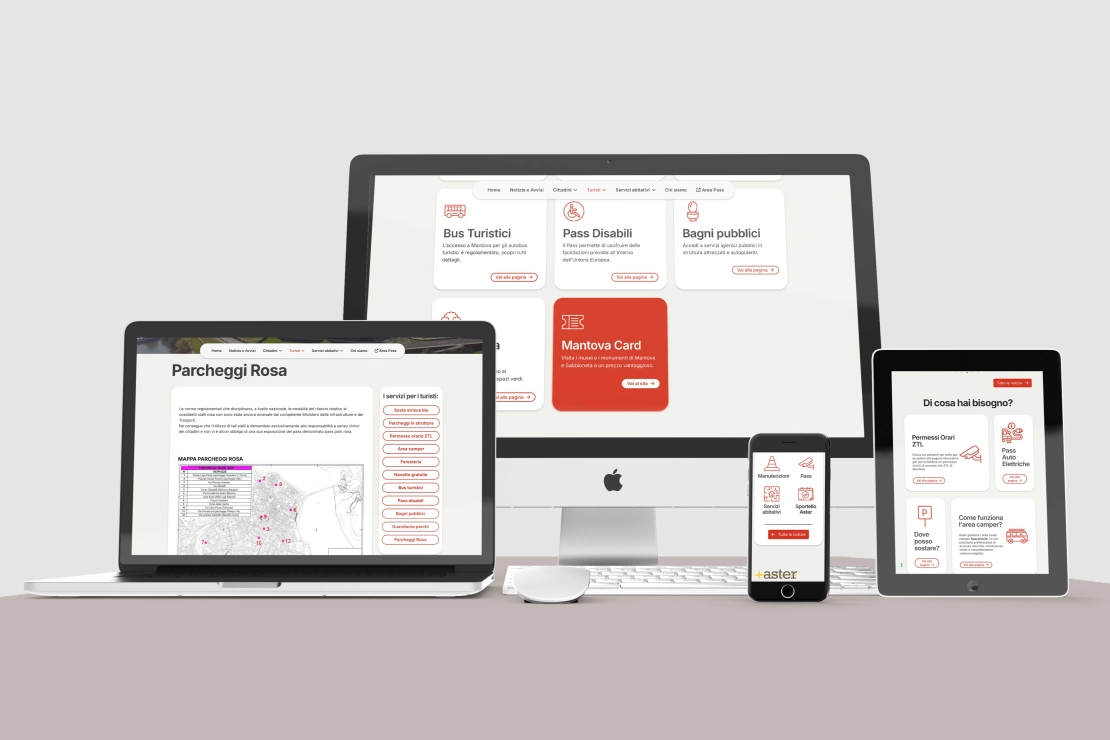 anteprima sito Aster da più devices